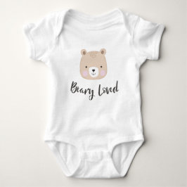 Beary Loved | Niedlicher Bär Tan Baby Strampler