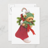 Beary Merry Christmas Feiertagspostkarte (Vorne/Hinten)