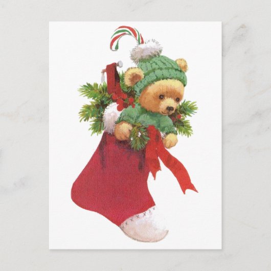 Beary Merry Christmas Feiertagspostkarte (Vorderseite)