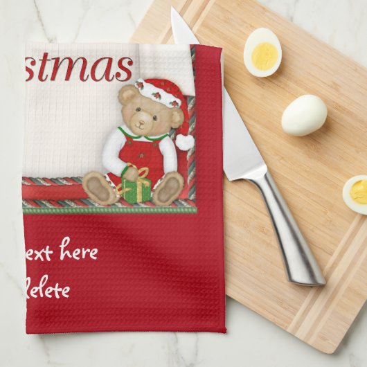 Beary Merry Christmas Geschirrtuch (Viertel Falte)