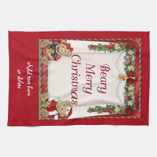 Beary Merry Christmas Geschirrtuch (Horizontal)