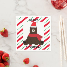Beary Merry Christmas Party Napkin Serviette