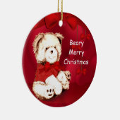 Beary Merry Christmas Teddy Bear Ornament (Rechts)