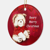 Beary Merry Christmas Teddy Bear Ornament (Links)