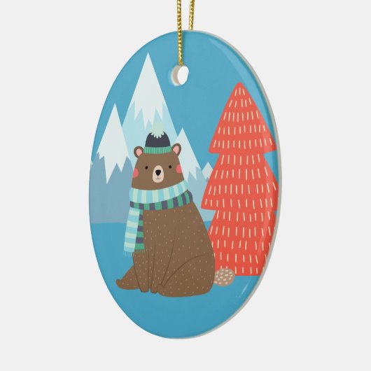 Beary Merry Mounry Personalisierte Weihnachten Keramik Ornament (Links)