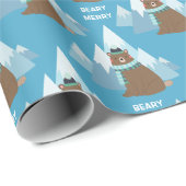 Beary Merry Mountain Christmas Geschenkpapier (Rolleneckpunkt)