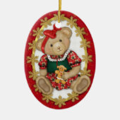 Beary Merry Teddy Bear Ornament - Oval 2 (Vorne)