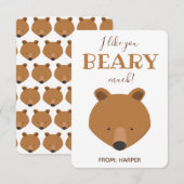 Beary Much Bear Classroom Valentine Card (Vorne/Hinten)