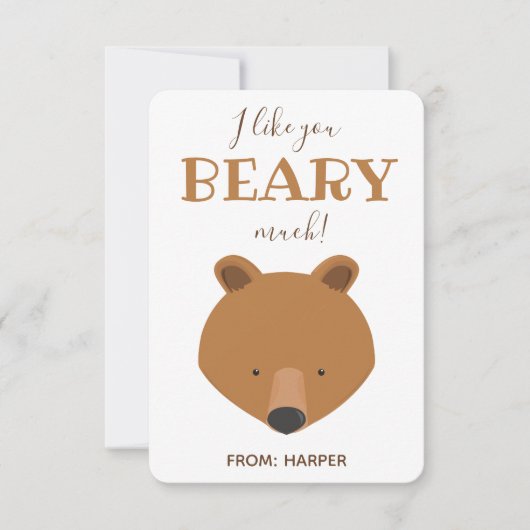 Beary Much Bear Classroom Valentine Card (Vorderseite)
