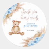 Beary Much Pampas Grass Baby Dusche Vielen Dank Runder Aufkleber (Vorderseite)