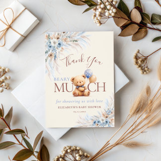 Beary Much Teddy Bear Baby Shower Thank You Dankeskarte