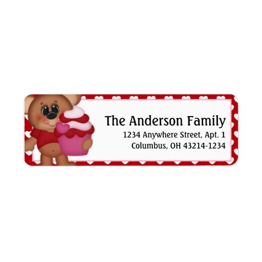 Beary Much Valentine's Day Address Labels d5 (Vorne)