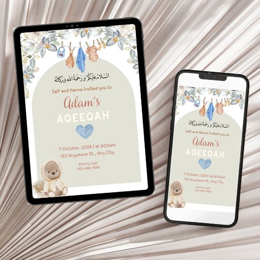 Beary Niedlich Aqeeqah Einladung