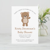 Beary Niedlich Baby on way Woodland Baby Shower Einladung (Stehend Vorderseite)