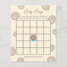Beary Niedlich Brown Teddy Bear Baby Shooter Bingo