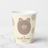 Beary Niedlich Brown Teddy Bear Cub Boy Babydusche Pappbecher (Rückseite)