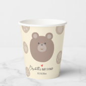 Beary Niedlich Brown Teddy Bear Cub Boy Babydusche Pappbecher (Vorderseite)