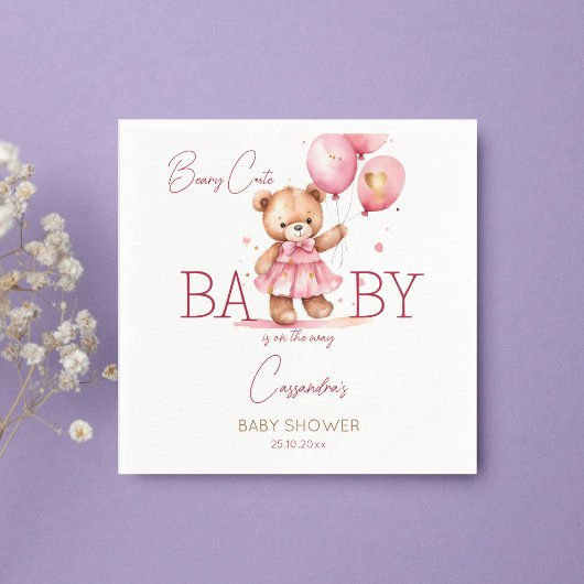 Beary niedlich Girl Teddy Bär Baby Duschgeschirr Serviette