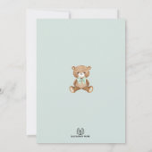 Beary Niedlich Green Brown Teddy Bear Baby Dusche Einladung (Rückseite)