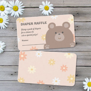 Beary Niedlich Pink Daisies Baby Duwer Windelwanne Begleitkarte