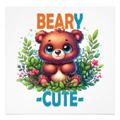 Beary Niedlich. Teddy Bären Cartoon lächelt. Funny Fotodruck (Vorne)