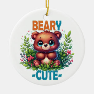 Beary Niedlich. Teddy Bären Cartoon lächelt. Funny Keramik Ornament