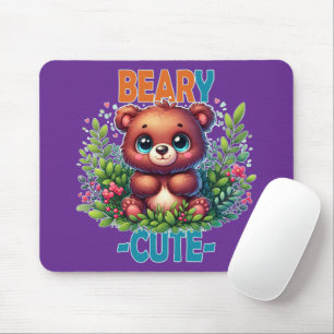 Beary Niedlich. Teddy Bären Cartoon lächelt. Funny Mousepad