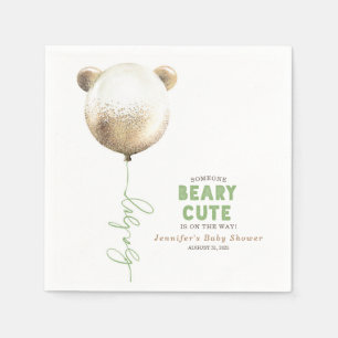 Beary Niedlich Teddy Bear Balloon Babydusche Serviette