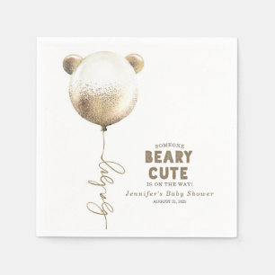 Beary Niedlich Teddy Bear Balloon Babydusche Serviette