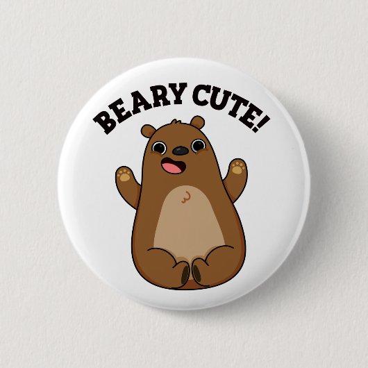 Beary Niedlich Teddy Bear Puff Button (Vorderseite)