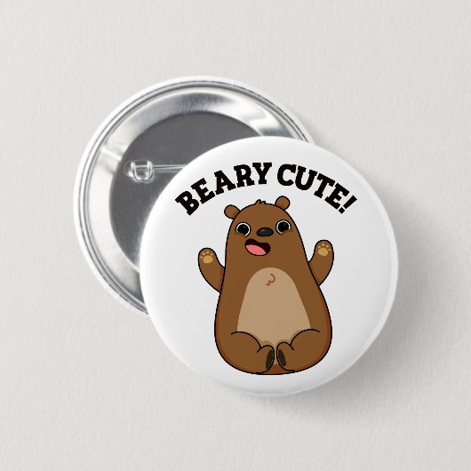 Beary Niedlich Teddy Bear Puff Button (Vorne & Hinten)