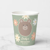 Beary Niedlich Teddy Bear Spring Baby Babydusche Pappbecher (Rückseite)