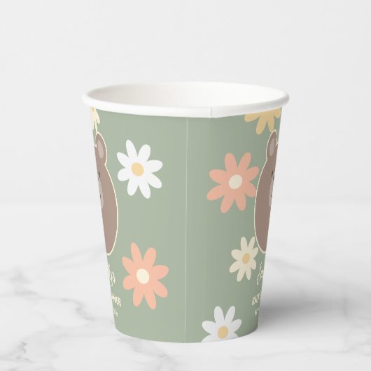 Beary Niedlich Teddy Bear Spring Baby Babydusche Pappbecher (Rechts)