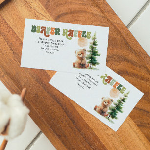 Beary Niedlich Woodland Baby Shower Diaper Raffeka Visitenkarte