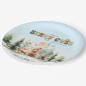 Beary Niedlich Woodland Babydusche Pappteller (Schrägansicht)