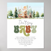 Beary Niedlich Woodland Say Baby Shower Game Poster (Vorne)