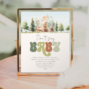 Beary Niedlich Woodland Say Baby Shower Game Poster