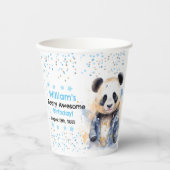 Beary Phantastisch Boys Watercolor Panda Geburtsta Pappbecher (Vorderseite)