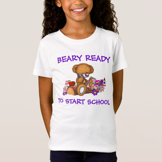 Beary ready to start School Girls T - Shirt (Vorderseite)