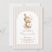 Beary Second Birthday Invitation Einladung (Vorderseite)