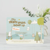 Beary Special Baby Shower Einladung (Stehend Vorderseite)