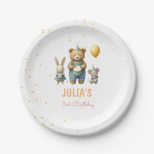 Beary Special Birthday Bash Pappteller (Vorderseite)