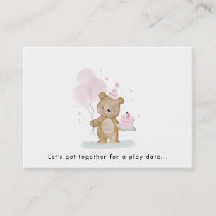 Beary süße Geburtstags-Spiel-Date-Anrufkarte Telefonnummerkarte