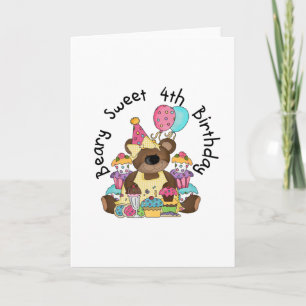 Beary Sweet 4. Geburtstag Karte