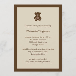 Beary Sweet Baby Shower Invitation Neutral Gender Einladung