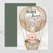 Beary Sweet Birthday Einladung (Vorne/Hinten)