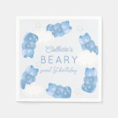 Beary Sweet Blue Gummy Bären Boy Geburtstag Serviette (Vorderseite)