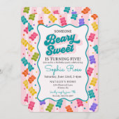 Beary Sweet Candy Gummy Bear Birthday Invitation Einladung (Vorne/Hinten)