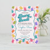 Beary Sweet Candy Gummy Bear Birthday Invitation Einladung (Stehend Vorderseite)