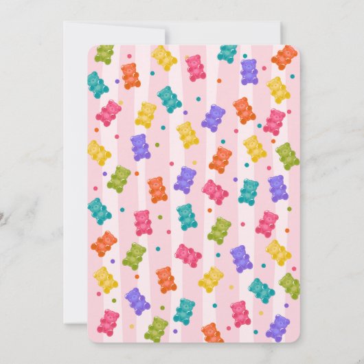 Beary Sweet Candy Gummy Bear Birthday Invitation Einladung (Rückseite)